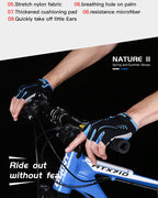 Anti-slip cycling glove palm grip view