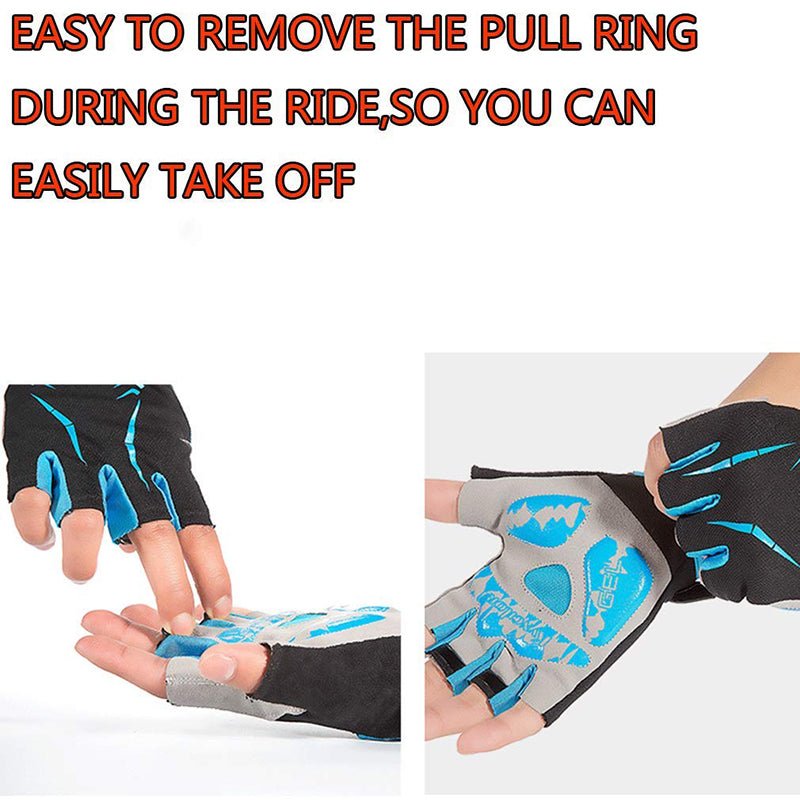 Anti-sweat fingerless bike gloves with padded palm support