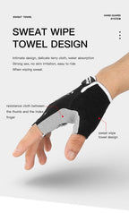 Half-finger riding gloves finger opening detail
