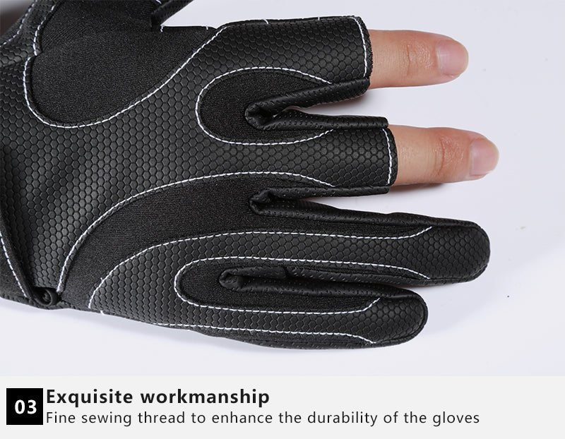 Fishing Fingerless 3 Fingers Cut Glove Gloves VICTGOAL gloves