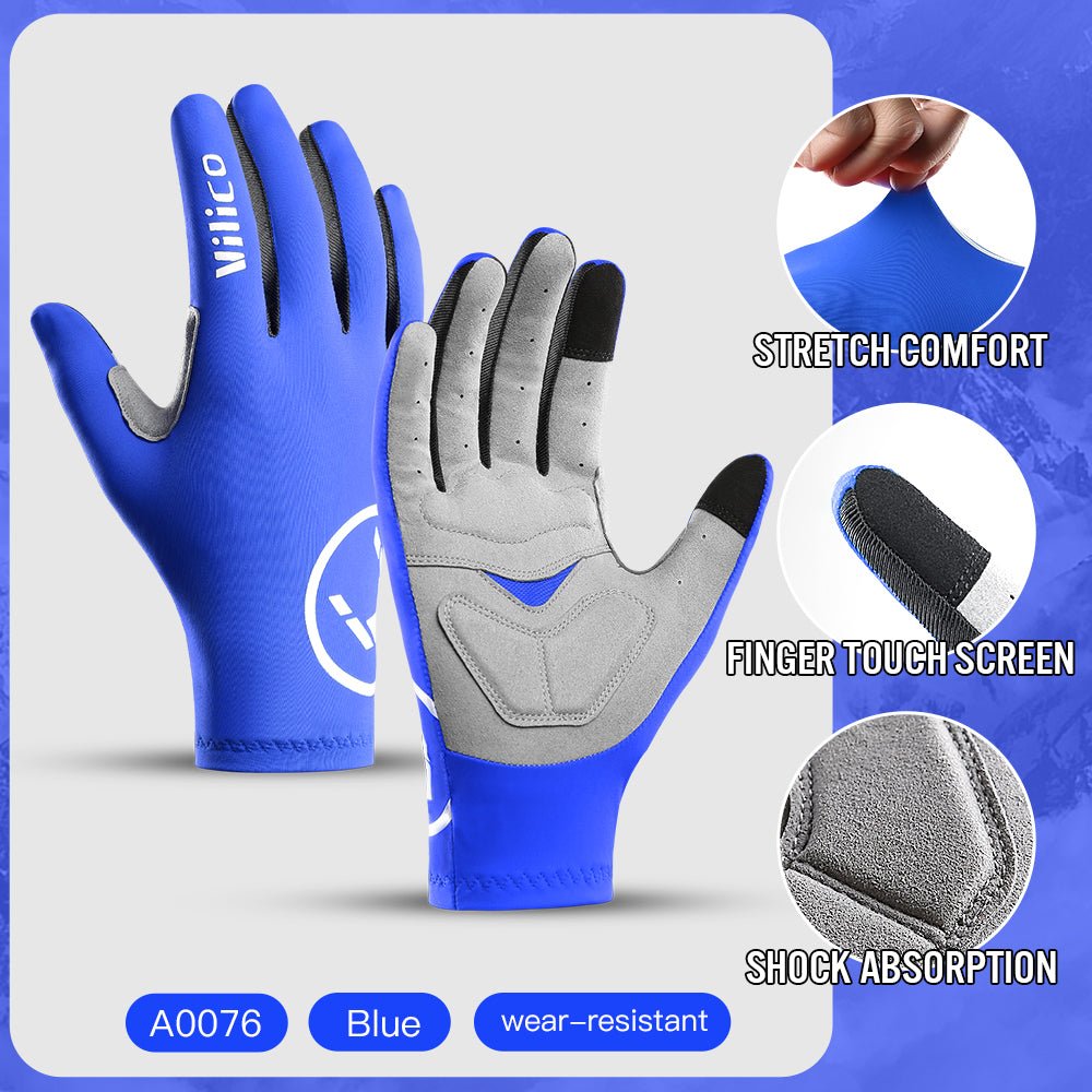 Full-finger riding gloves construction detail