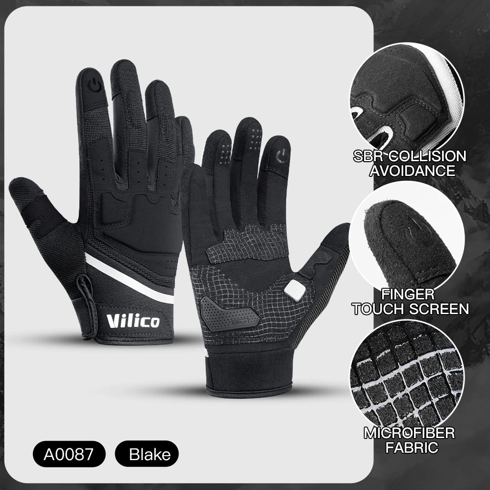 Full Finger Gel Padded Mens Cycling Gloves Gloves VICTGOAL gloves pick