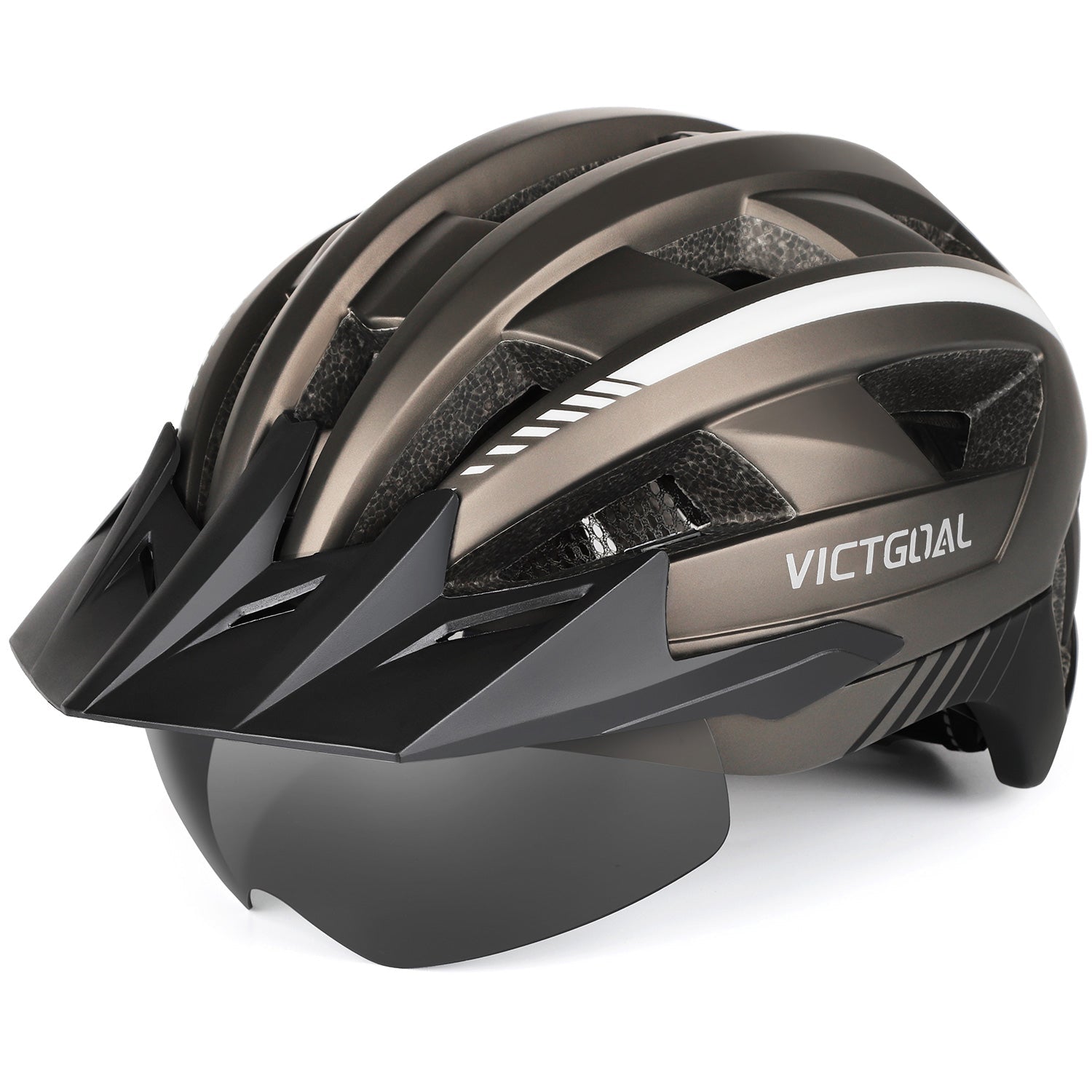 VICTGOAL Goggles Bike Helmet Men with Visor Light Road Bicycle Helmet