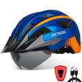 Bike helmet rear view with integrated visibility light