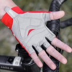 Half-finger bike gloves palm padding detail