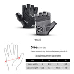 Half-finger cycling gloves for grip, comfort and ventilation