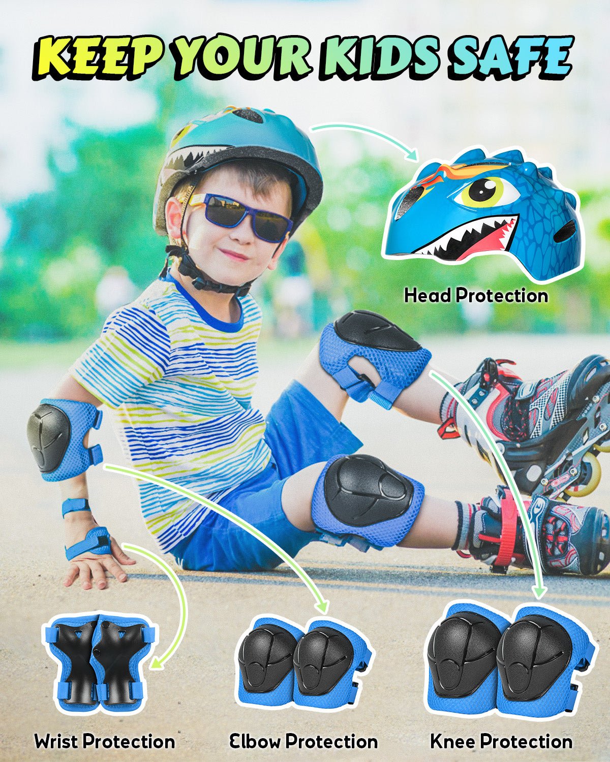 Kids Dinosaur Bike Helmet Dino Children 3-8+ Cycling Toddler Scooter Helmet Bicycle Helmets VICTGOAL helmets kidshelmets