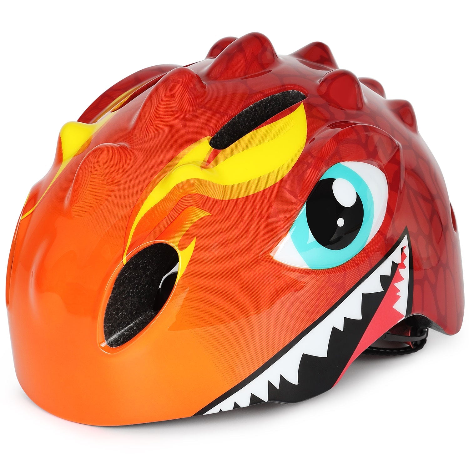 dinosaurier fahrradhelm Kids Dinosaur Bike Helmet Adjustable Toddler Scooter Helmet Red / S (50-54cm / 19.6-21.2in)