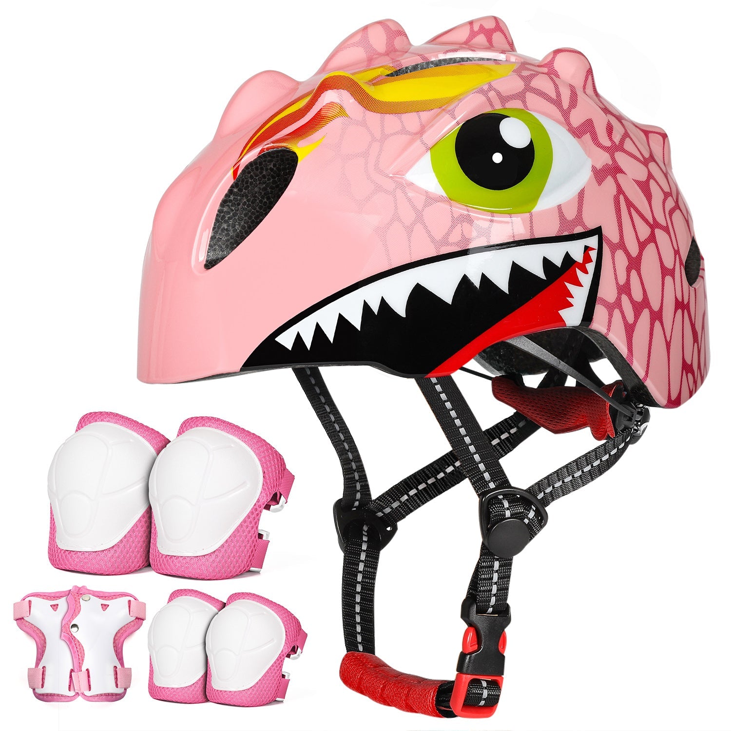 Dinosaur child helmet rear ventilation detail