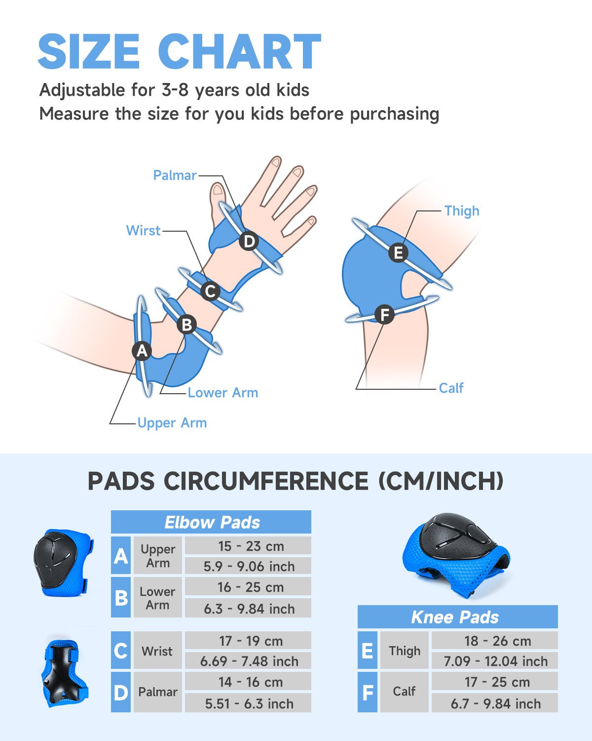 6-in-1 kids protective gear set for young riders