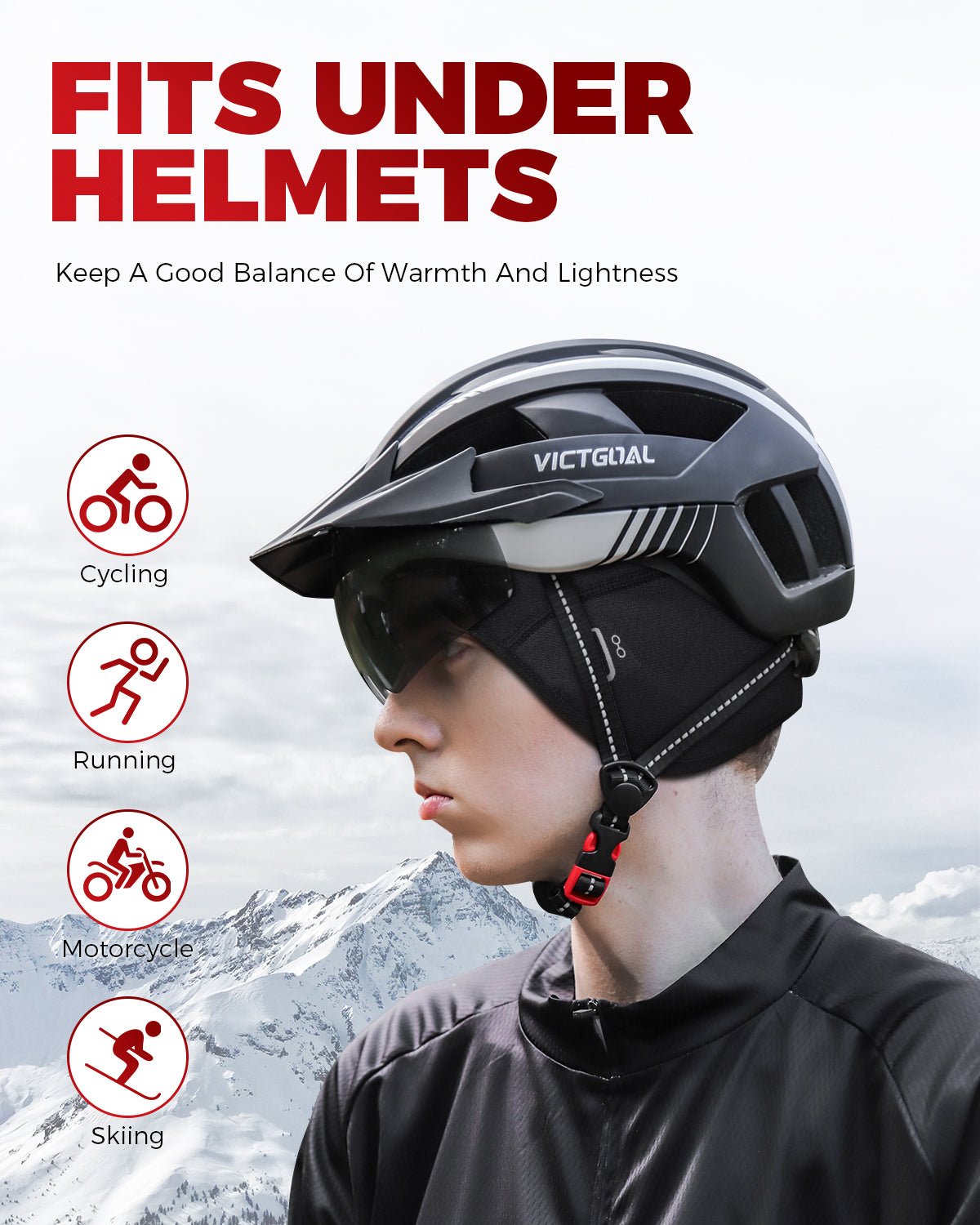 Men and Women Thermal Fleece Skull Cap Winter Ski Cycling Under Helmet Liner Running Beanie Hat Adults Helmets VICTGOAL accessories adultshelmets apparel