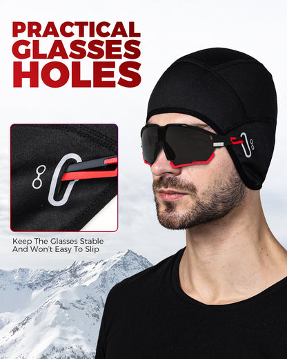 Men and Women Thermal Fleece Skull Cap Winter Ski Cycling Under Helmet Liner Running Beanie Hat Adults Helmets VICTGOAL