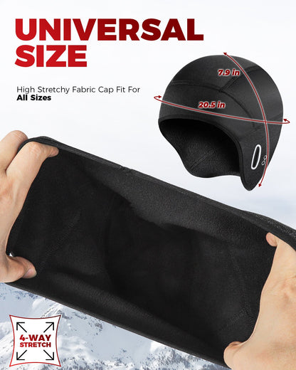 Men and Women Thermal Fleece Skull Cap Winter Ski Cycling Under Helmet Liner Running Beanie Hat Adults Helmets VICTGOAL