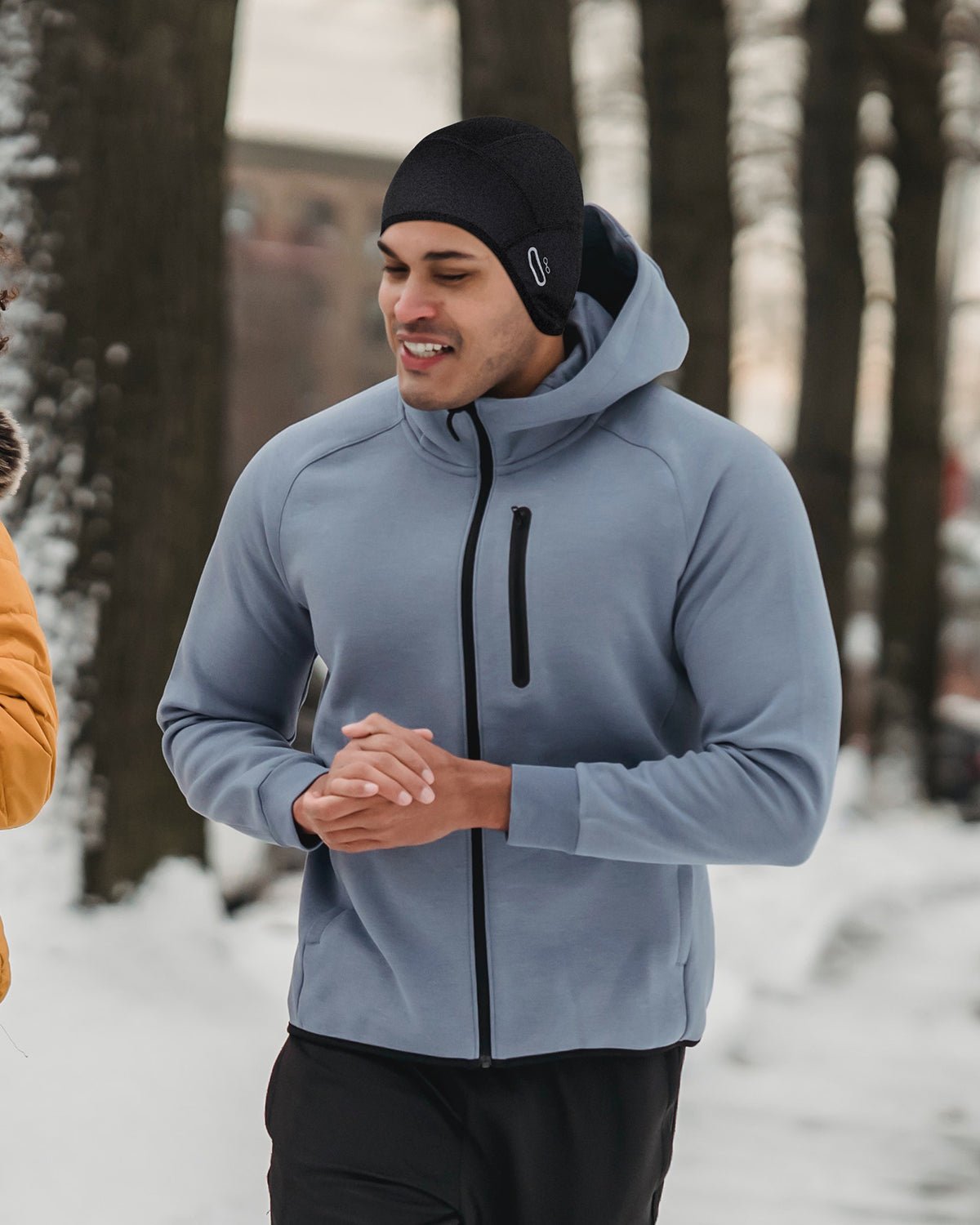 Winter cycling cap fleece lining detail