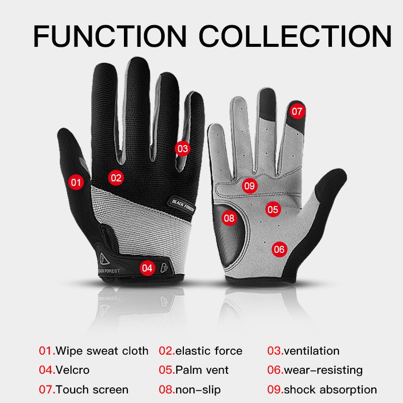 Full-finger sports gloves with grip for men and women