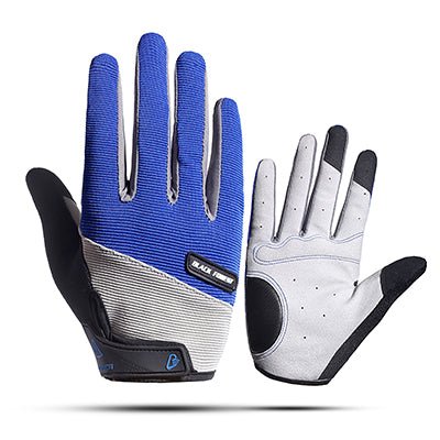 Full-finger hiking gloves pair and fit view