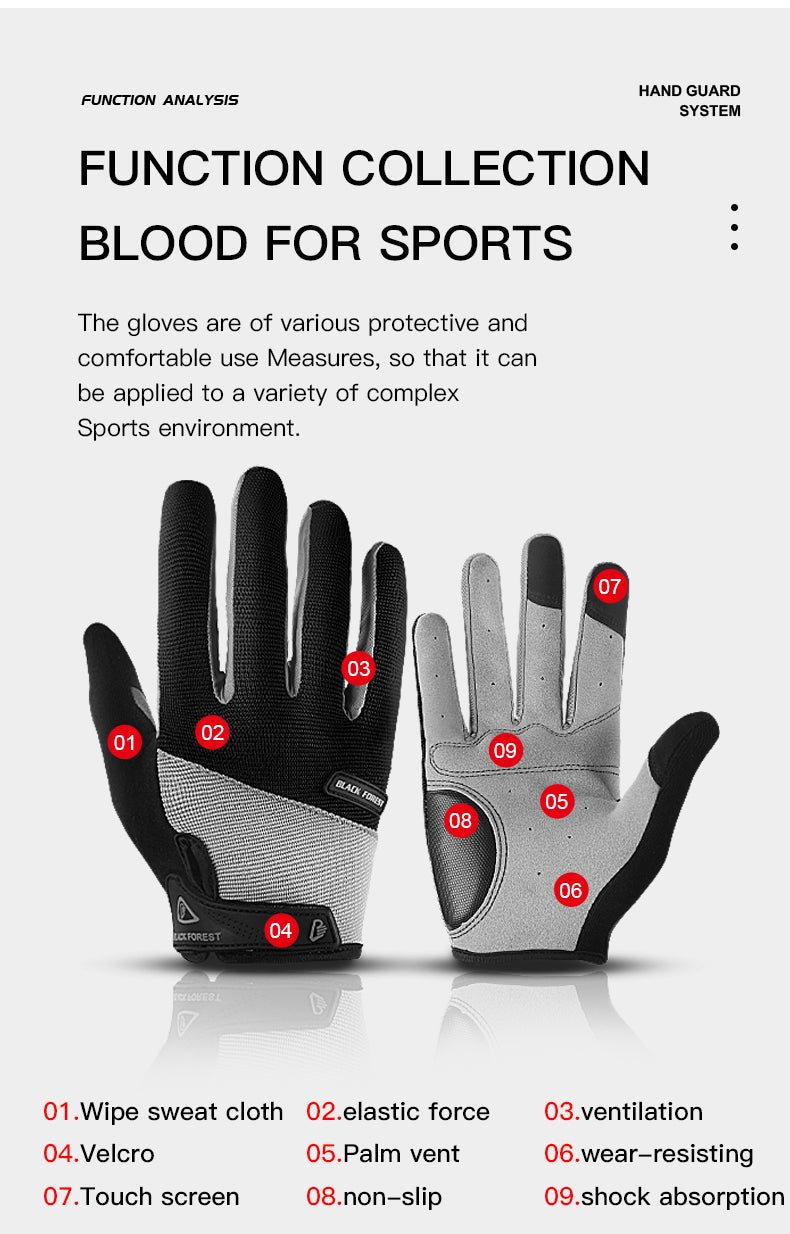 Hiking gloves fingertip and seam detail