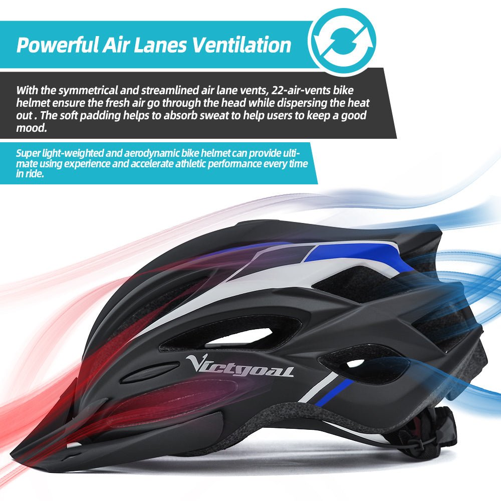 MTB Bicycle Helmet w/ LED Taillight & Sun Visor Adults Helmets VICTGOAL adultshelmets helmets