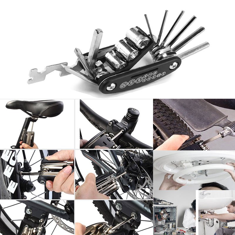 Bike repair tool kit for commuting and emergency maintenance
