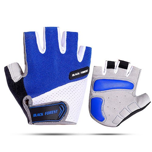 Half-finger gloves back panel and wrist closure