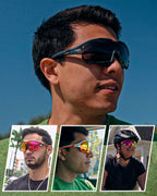 Cycling sunglasses with polarized and photochromic lenses