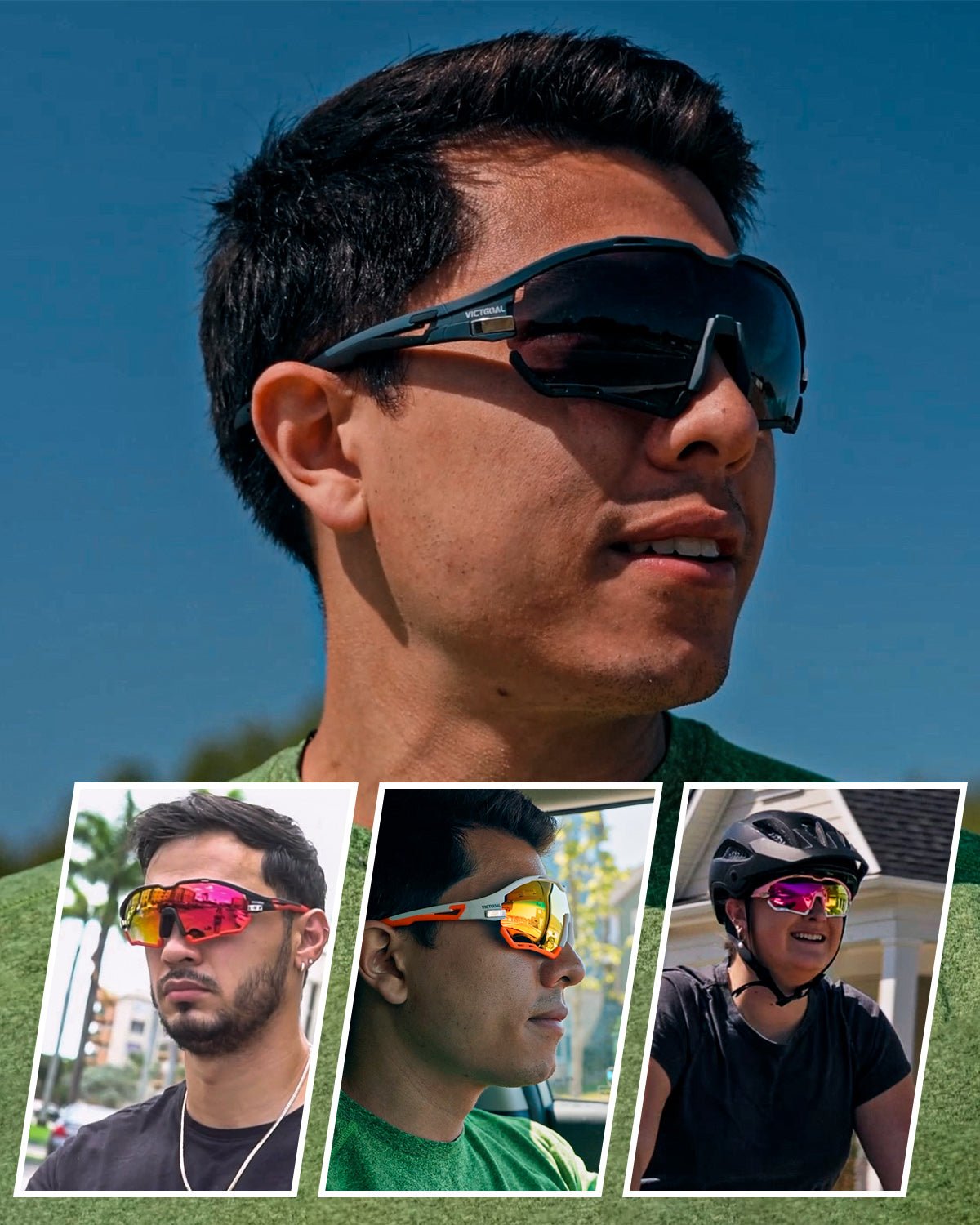 Cycling sunglasses with polarized and photochromic lenses