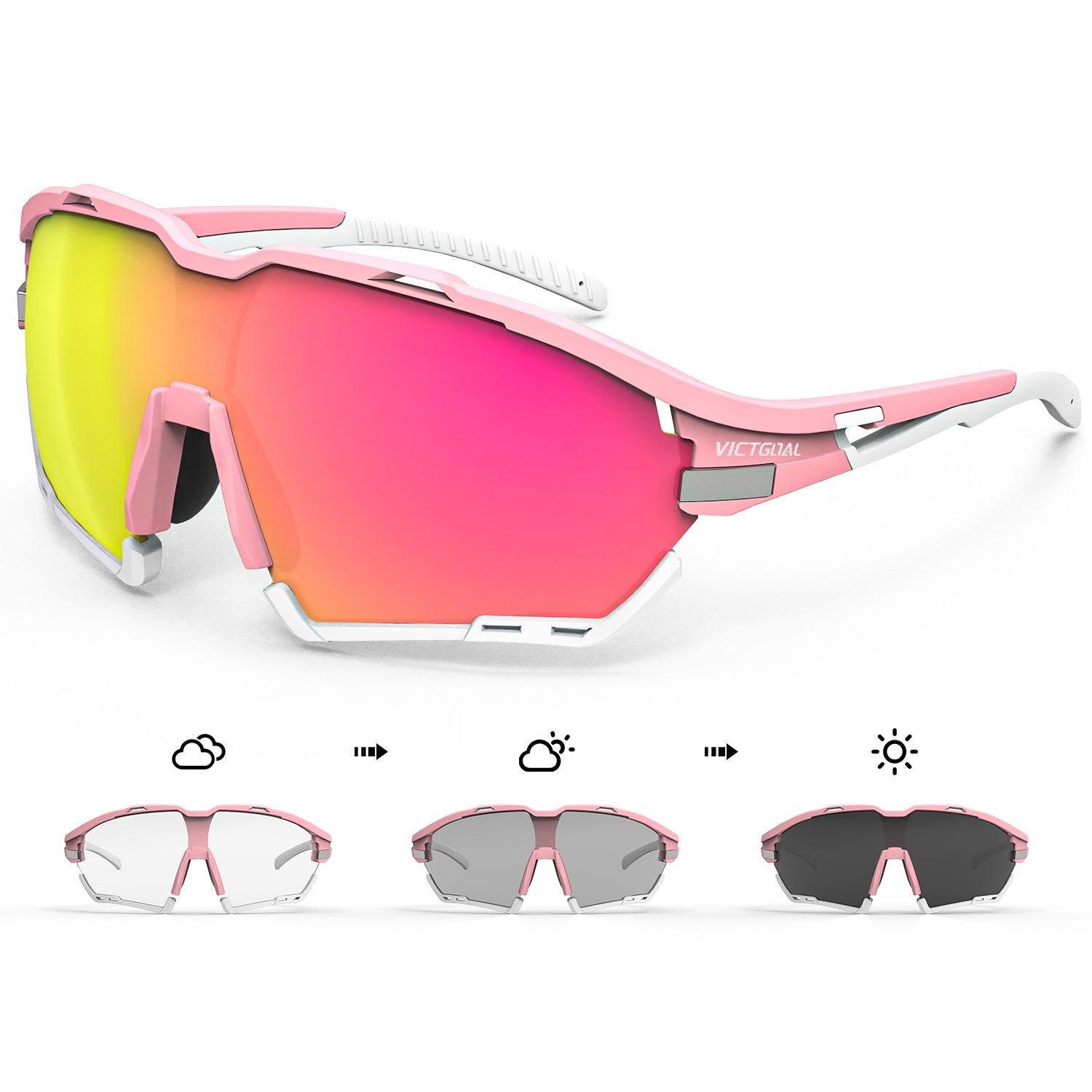 Polarized Photochromic Cycling Glasses Men Women Running Outdoors Sp VICTGOAL