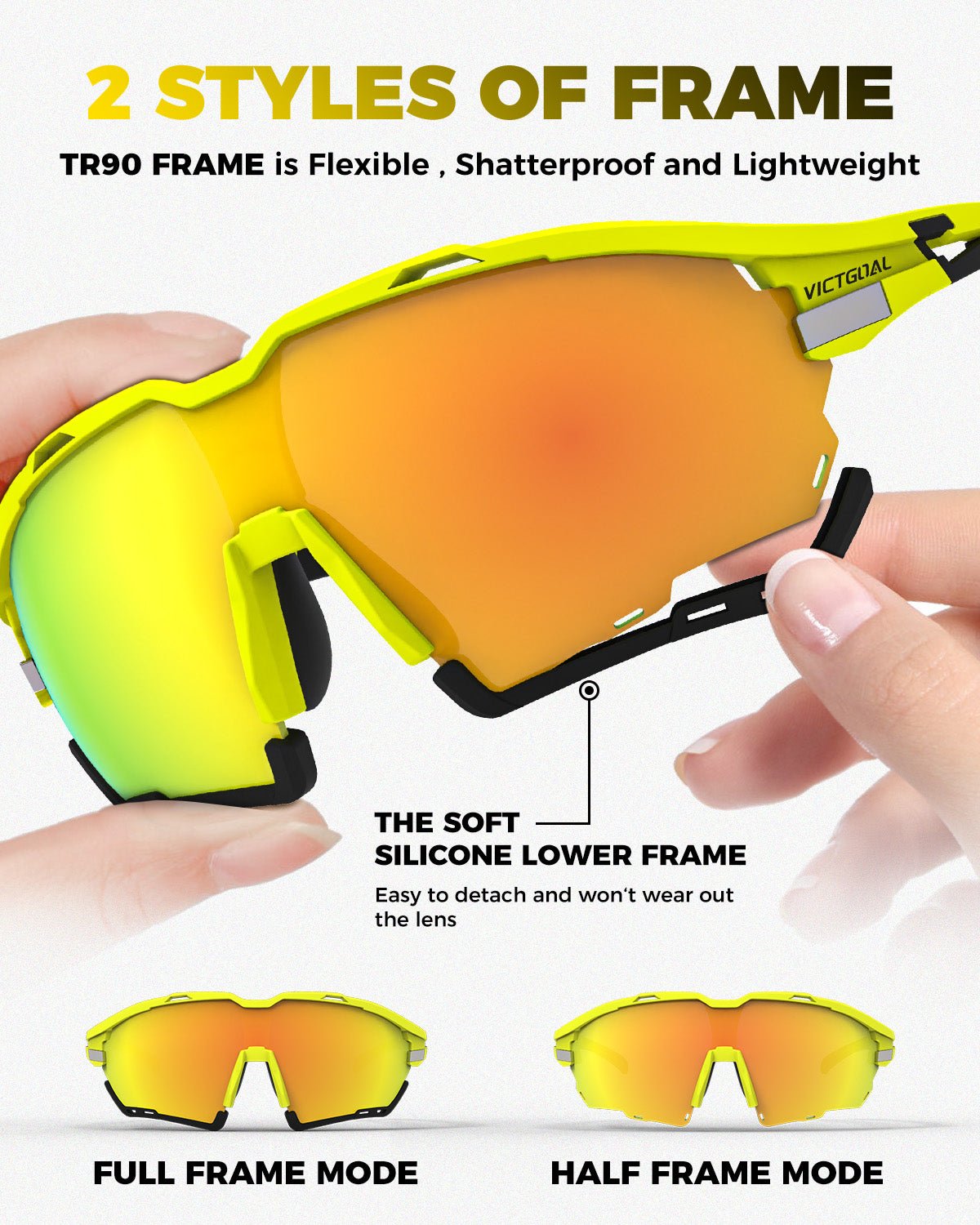 Lightweight polarized cycling glasses for road and MTB rides