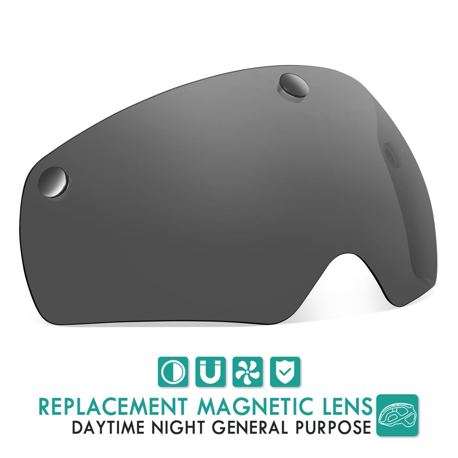Black tint magnetic bike helmet goggle lens