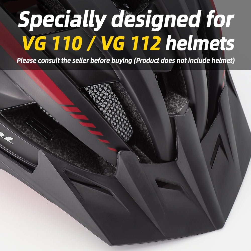 Bike helmet visor side curvature detail