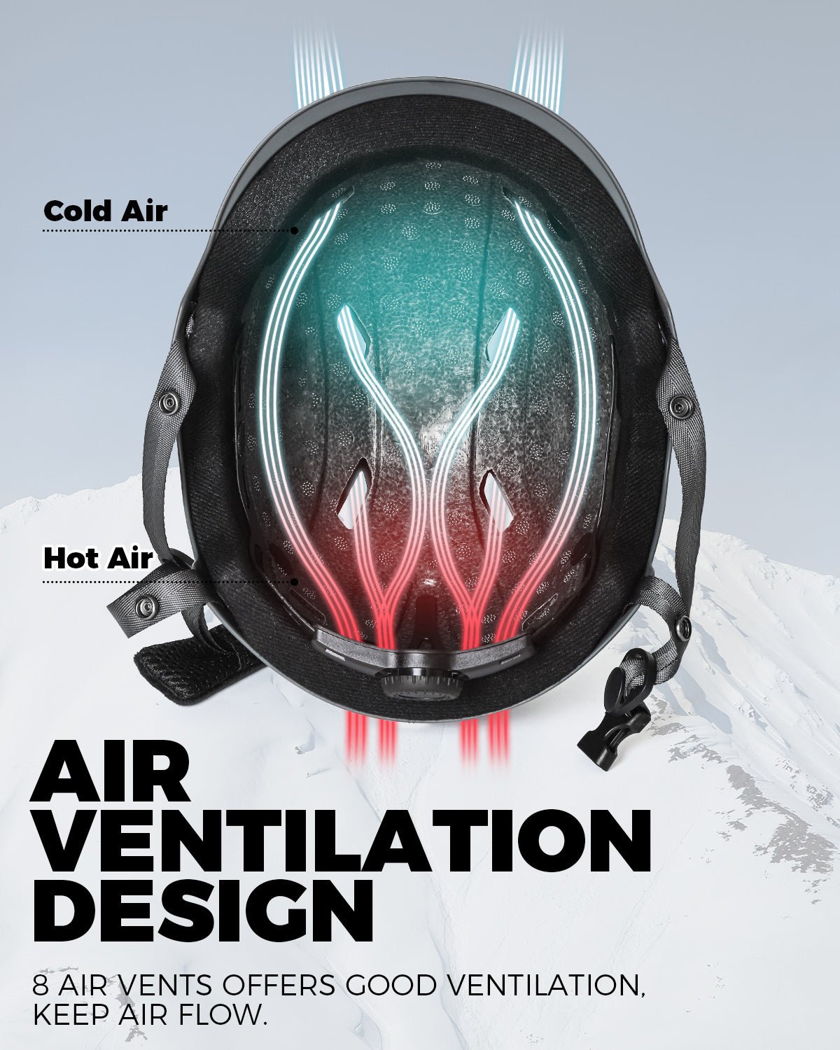 Protective ski helmet with comfortable fit for all-day snow sessions