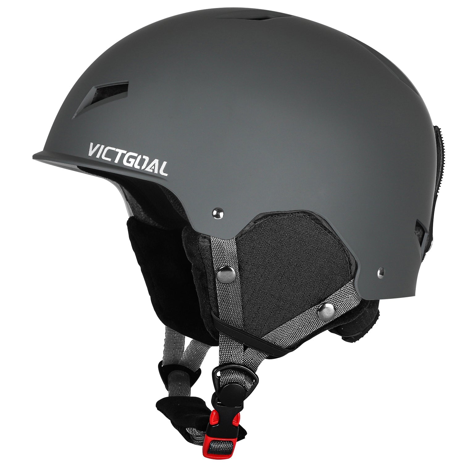Victgoal Ski Helmet Men Women with Warm Lint Ear Pads, Good Ventilation Safety Snowboard Helmet for Adults for Skiing Winter Sports Adjustable M/L Ski