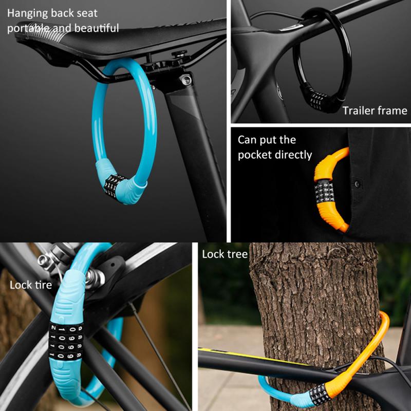 Steel Coded Bike Lock 4 Digit Password Lock For Bike Bicycle Locks VICTGOAL accessories tools