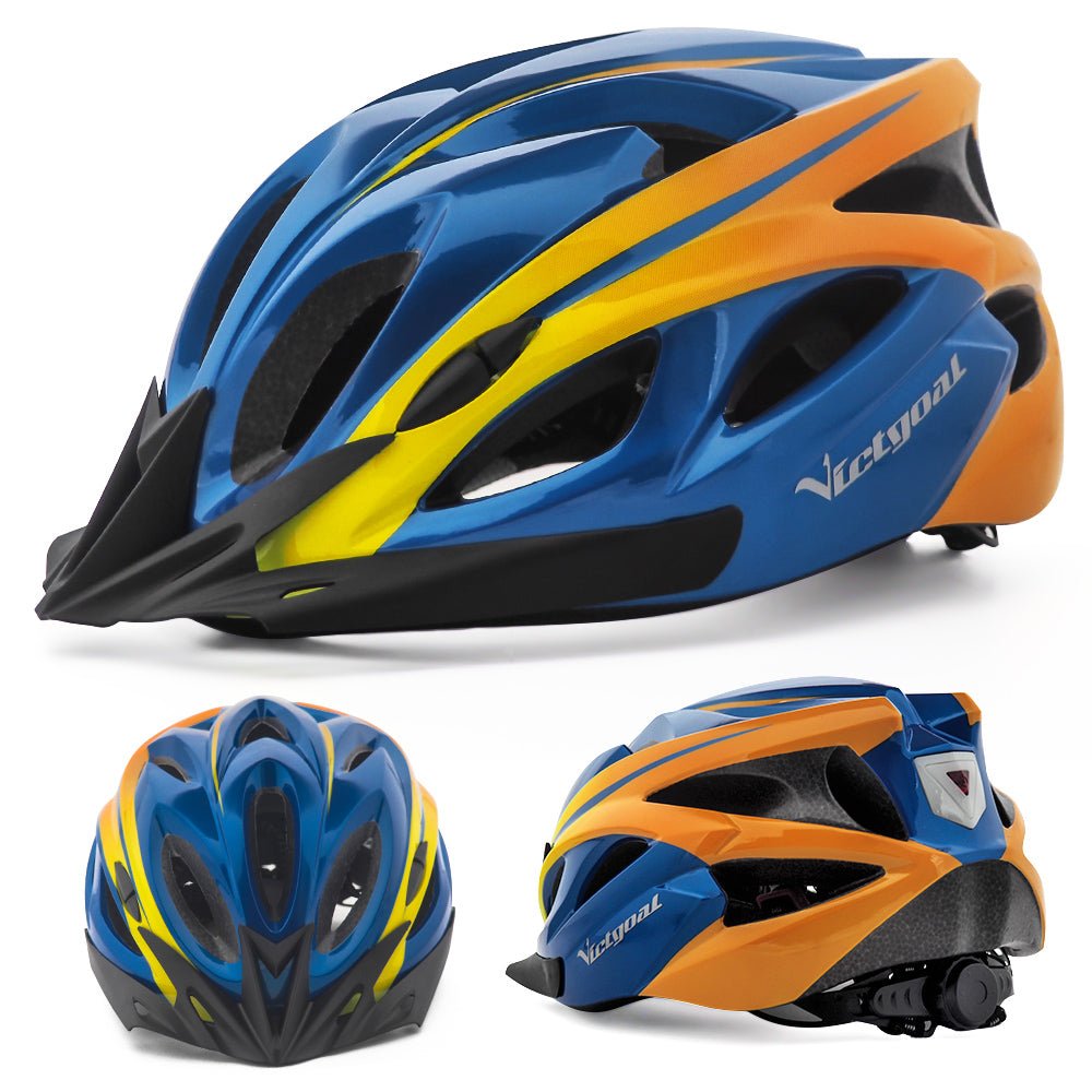 Sun Visor Bike Helmet w/ LED Rear Light For Cycling & E-bikers Adults Helmets VICTGOAL adultshelmets helmets