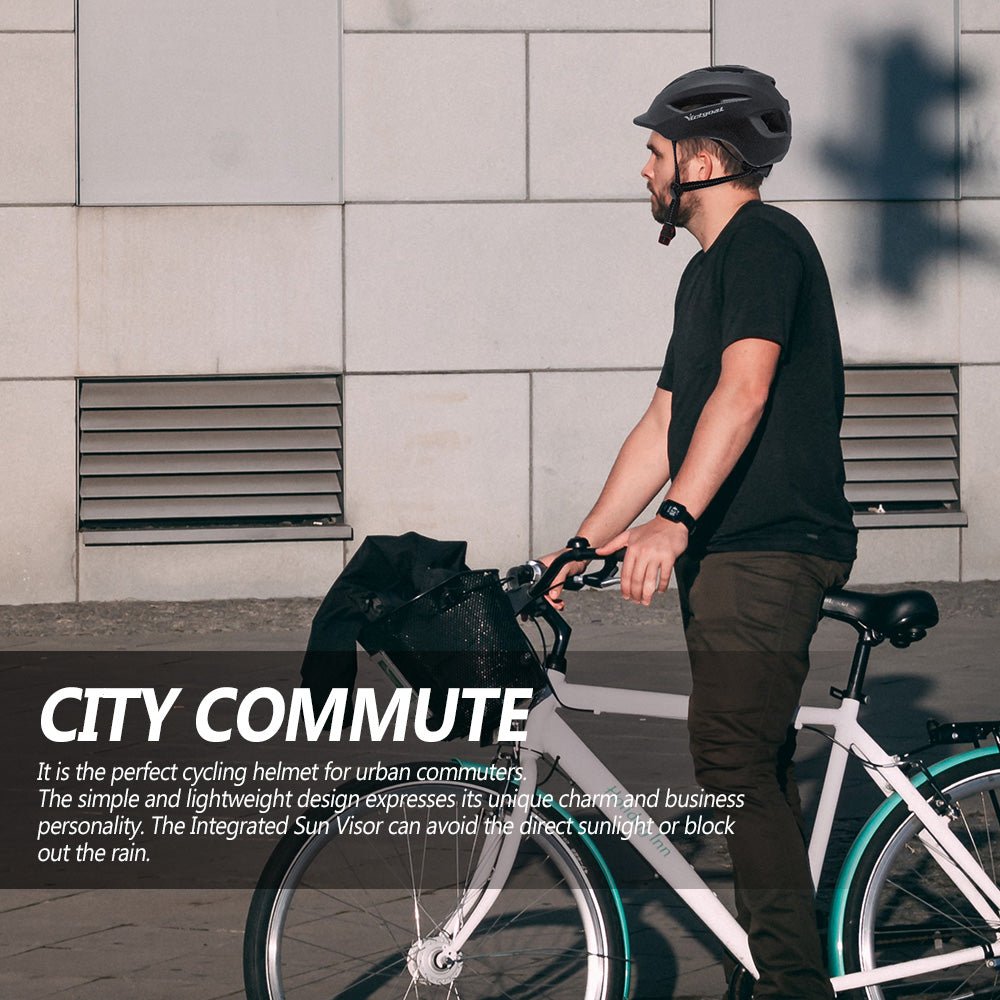 Urban Commuter Cycling Helmet w/ LED Rear Light Adults Helmets VICTGOAL adultshelmets helmets