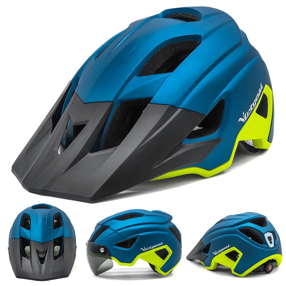 USB Goggles Bicycle Helmet With Visor LED Rear Light Ultra Adults Helmets VICTGOAL adultshelmets helmets