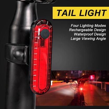 USB Rechargeable Bike Light Set Front & Rear Lights VICTGOAL lights