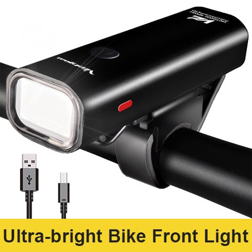 Bike headlight front beam and housing view