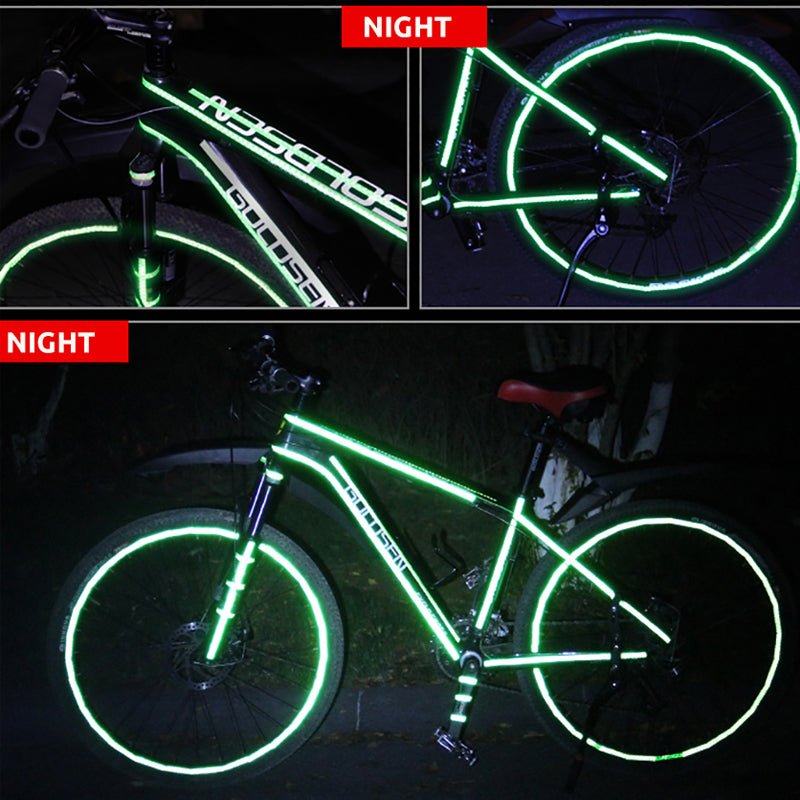 Bike reflective decal stickers for commuting and night rides